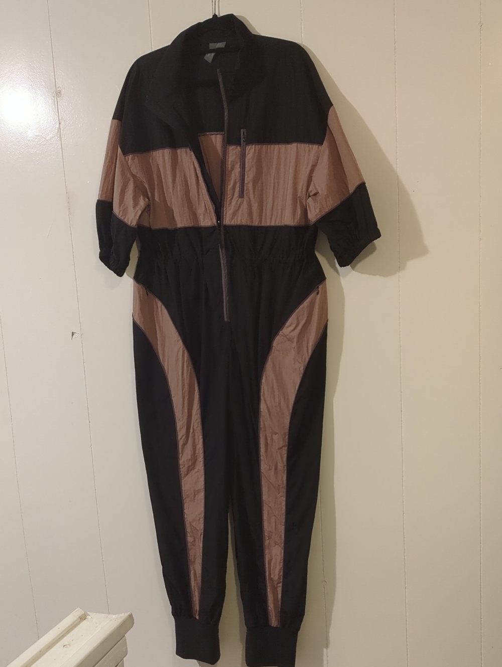 Women’s Black and Brown Colorblock Jumpsuit